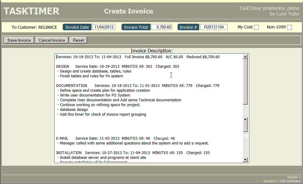 Timesheet Invoicing