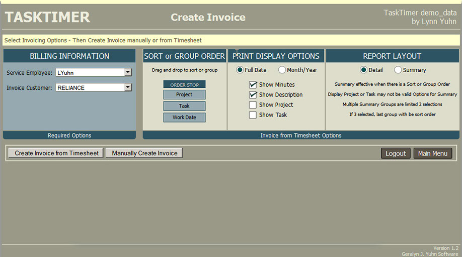 Timesheet Invoicing